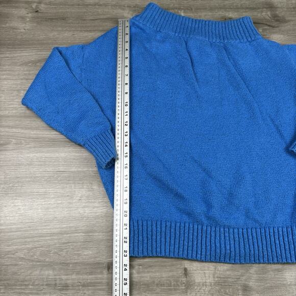 Sabie Turtleneck Womens Size Medium Long Sleeve Cropped Sweater Blue - Picture 4 of 9